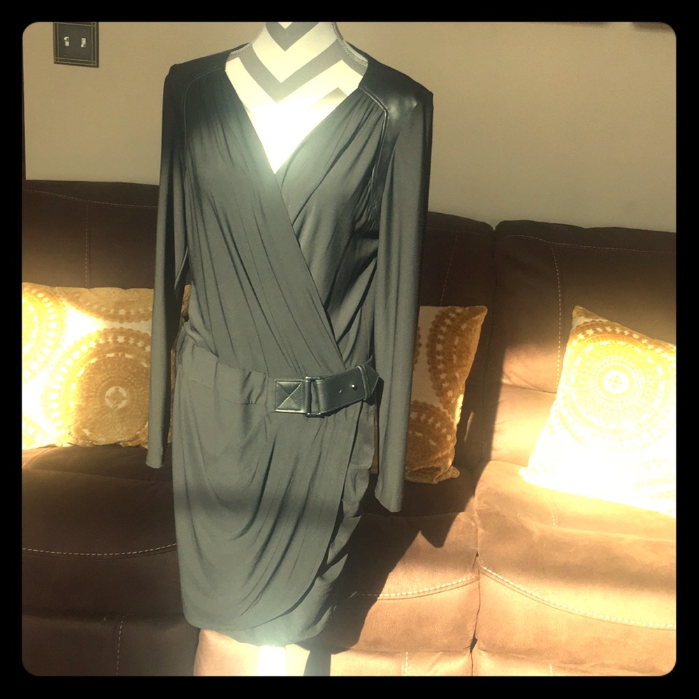 Cache Wrap Black Dress